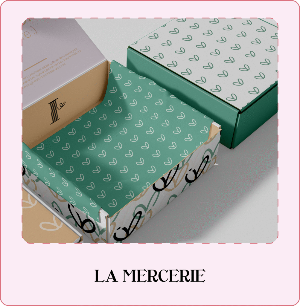 Mockup d'un packaging de la mercerie