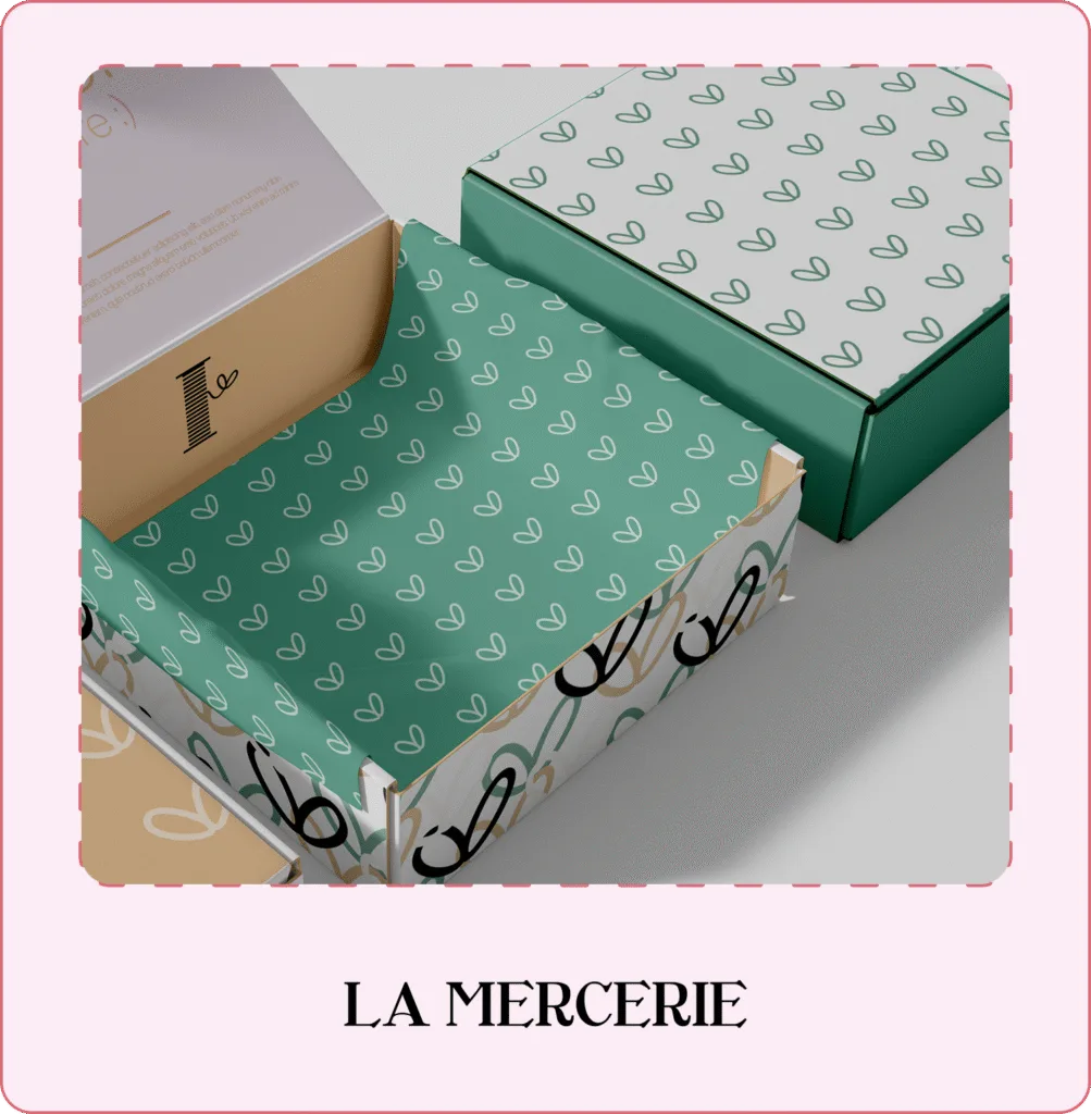 Mockup d'un packaging de la mercerie